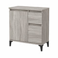 Moderne 3-teilige Badezimmermöbel-Set in Grau Sonoma, Schrank mit Metallfüßen
