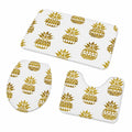 3-teiliges Badteppich-Set mit Gold-Ananas-Druck, rutschfest und saugfähig