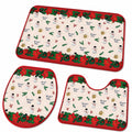 Weihnachts-Badteppich-Set 3-teilig mit Schneemann-Motiv für Badezimmer und WC