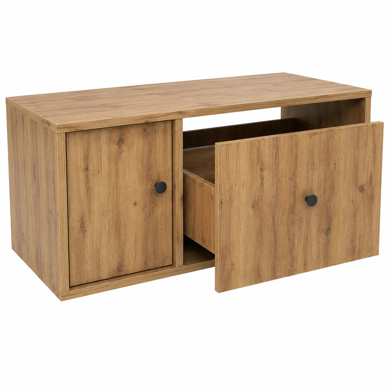 ROOMART 4-teiliges Badmöbel-Set Gusto 120 cm mit Keramikwaschbecken Eiche